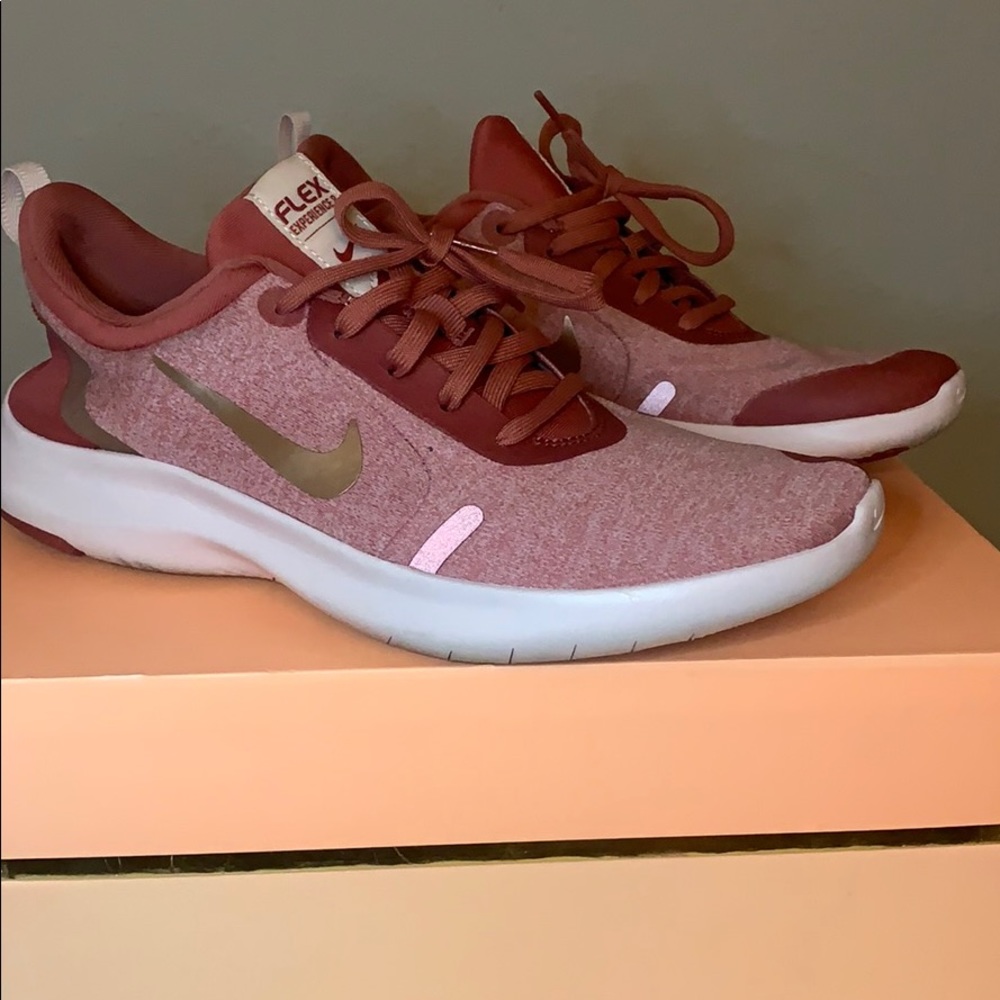 Pink Nike running shoes